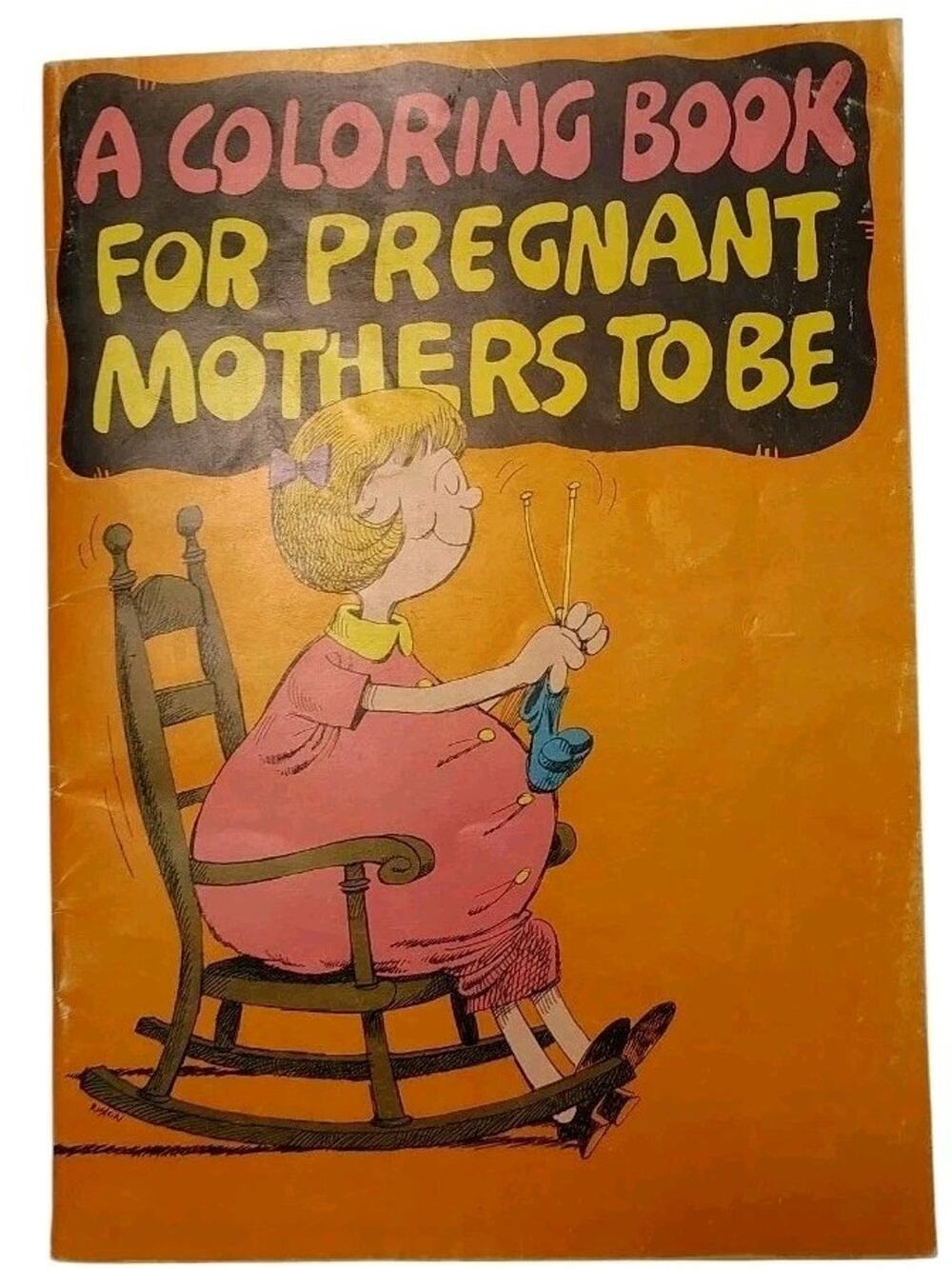 Vintage Coloring Book Pregnant Mothers To Be Baby Shower 1979 Maternity Comedy